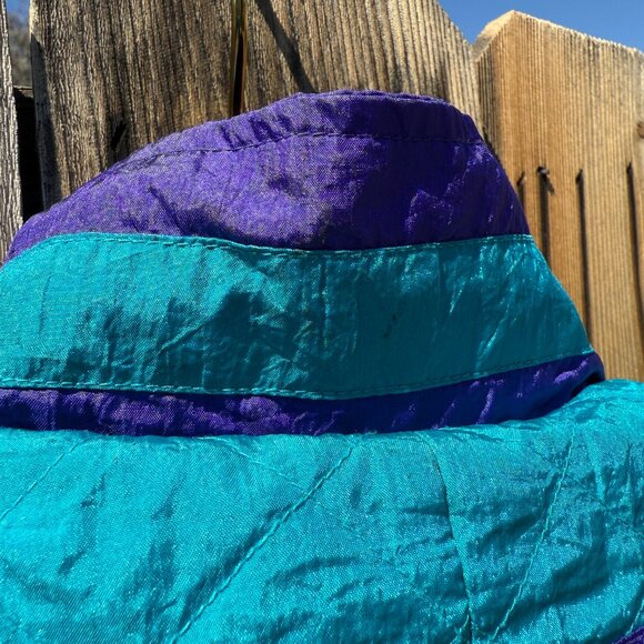 Vintage Windbreaker 90s Lavon Bold Print Nylon Athletic Sport Jacket M-XL - Picture 13 of 16